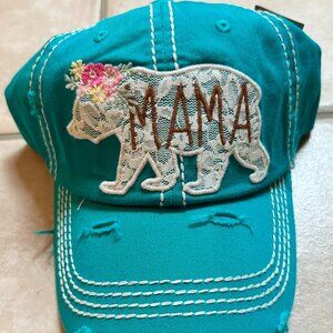 KBETHOS Distressed Turquoise Mama Bear Baseball Cap with adjustable closure